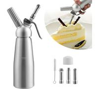 EINFEBEN Distributeur de crème Coupeur de crème Siphon à crème Pot à crème Alu Profi 0.5L Aiguille à biscuits Duese