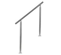 Einfeben - Rampe d'escalier, 120 cm, diamètre 42 mm, pour balustrade, balcon, jardin intérieur et extérieur, main courante en acier inoxydable avec 0 entretoise