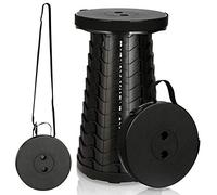 Einfeben Tabouret Pliable Portable - Chaise Pliante - Réglable en Hauteur - Léger et Stable - Noir