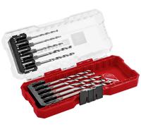 Original Einhell S-CASE 10 pcs. set de forets à métaux (en acier HSS 4241, queue E 6.3, pointe Split-Point 135°, spirale laminée type N y compris boîte de rangement)