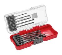 Einhell Mèches à bois S-CASE 10 pcs – 2 spirales, acier C45, tige E6.3, affûtage 3 pts, boîte
