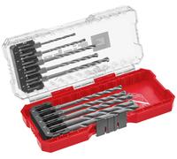 Original Einhell S-CASE 10 pcs. set de forets à pierre (selon DIN 10083-2 en acier à outils, tige E 6.3, plaquette en métal dur insérée, broche laminée, y compris boîte de rangement)