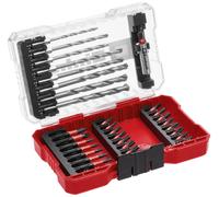Original Einhell M-CASE Set de 33 embouts de 25 et 50 mm, forets à pierre résistant aux chocs (forets à pierre, porte-embout de 60 mm, y compris boîte de rangement)
