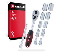 Einhell 13 pièces jeu de cliquet et de douilles, 1/4", Ø 4-13 mm