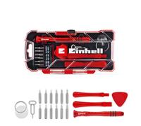 Einhell 18 pièces kit de réparation pour smartphone | Embouts de précision CrV | tournevis avec tête rotative | outils d'ouverture | ventouse | idéal pour appareils électroniques