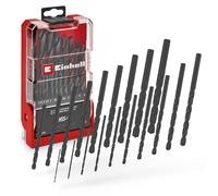 Einhell 19 pièces jeu de forets métal HSS-R | Acier HSS 4241 | finition brunie noire | Split Point 135° | spirale N | queue cylindrique | coffret incl.