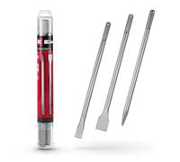 Einhell Coffret 3 burins SDS-Max 400 mm – pointu, plat 25 mm, bêche 40 mm, acier 40Cr