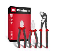 Einhell 3 pièces jeu de pinces | Pince coupante diagonale | pince universelle | pince multiprise | acier CrV | tranchants trempés | articulation traversante