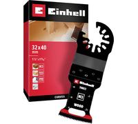 Original Einhell lame de scie plongeante en acier carbone pour le bois (largeur 32 mm, profondeur 40 mm, revêtement PTFE, bord courbé, changement rapide)