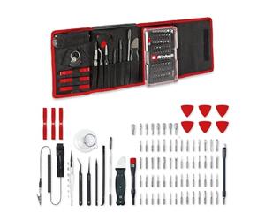 Einhell 84 pièces kit de réparation de précision et électronique | Embouts et douilles de précision | porte-embout pour tournevis | rallonge flexible | bracelet antistatique | spudger