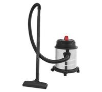 Einhell Aspirateur eau et poussière en acier inoxydable, vide humide et sec (1500 W, réservoir en acier inoxydable 20 l, raccord soufflant, 4 roulettes, support pour accessoires, buse d'aspiration