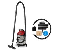 Einhell Aspirateur eaux et poussières TC-VC 1540 S | 900 W | 180 mbar | Réservoir en acier inoxydable de 15 L | Roulettes | Support pour accessoires | Filtre et buses inclus