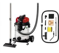Einhell Aspirateur eaux et poussières TE-VC 1925 SA (800W, Cuve INOX 25L, Régulateur d'air sur la poignée, 2 roues et 2 roulettes multidirectionnelles, Livré avec accessoires)