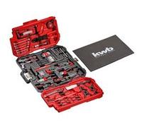KWB Mallette à outils 370630 – 125 pièces, plastique robuste, poignée de transport et de suspension