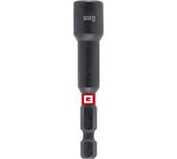 Einhell ouille hexagonale magnétique à impact avec tige 1/4" E 6,3, 8 mm, (chrome vanadium, zone de torsion, aimant permanent, anneau de couleur rouge)