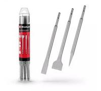 Einhell Set de 3 Burins SDS Plus, 250 mm (Pointu, Plat 20 mm, Bêche 40 mm) en Acier 40Cr Pour Travaux de Démolition et Rénovation