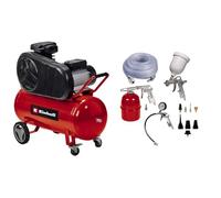 Einhell Compresseur TE-AC 430/90/10 (3000W, 2850 (1/min), capacité d'aspiration 430 L/min, entraînement par courroie, 10 bars max, 90L, pompe lubrifiée à l'huile, haut rendement) + Kit 13 accessoires