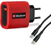 Einhell d’Origine Chargeur USB Rapide (65 W, Adaptateur USB-C + USB-A, câble USB-C Inclus, Bloc d’Alimentation pour Divers appareils, Accessoires pour Station électrique sans Fil Te-ES 18/150/1 Li-C)