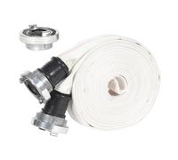 Einhell d’origine Tuyau de refoulement, 10 m, avec raccord Storz (tuyau tissé/tuyau industriel/tuyau plat, avec 3 raccords rapides 1 1/2" fil. int. sur Storz, Ø 38 mm, max. 10 bars)