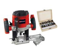 Einhell Défonceuse TC-RO 1155 Kit – 1 100 W, adaptateur d'extraction 35 mm, jeu de 15 fraises