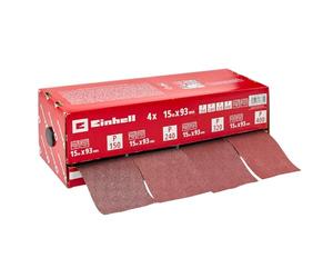 Einhell dévidoir pour rouleau abrasif, 93 mm x 15 m | 4 rouleaux | grains 150 / 240 / 320 / 400 | oxyde d'aluminium | liant entièrement en résine synthétique | découpables