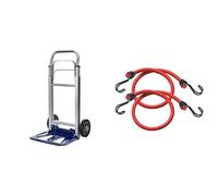 Einhell Diable Pliant - Cadre en Aluminium, Guidon Extensible & Master Lock 3020EURDAT Tendeurs avec Crochet [Pack de 2 Tendeurs] [Crochet Inversé] - Idéal pour Le Transport de Charges