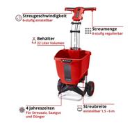 Einhell Einhell Chariot épandeur sans fil GE-SR 18/22 Li-Solo sans batterie ni chargeur Quantité:1