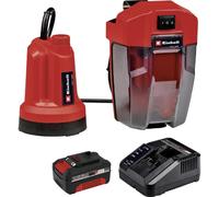 Einhell Pompe d’évacuation d’eau claire sans fil GE-SP 18 LL Li (1x4,0 Ah) PXC (Li-Ion, 18V, 4 500 L/h max., boîtier de batterie flexible, marche continue, batterie 4,0 Ah et chargeur rapide inclus)