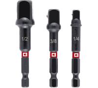 Einhell Jeu d'adaptateurs Impact 134215 – 1/4, 3/8, 1/2 – 135 mm – Acier chrome-vanadium