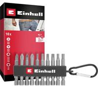 Einhell Karabiner Bit Set 10tlg 118623 Jeu d'embouts 1/4\ (6.3 mm), PH, PZ, hexagonal, TX