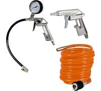 Einhell Kit de 3 accessoires pour Compresseur (Pistolet de soufflage, manomètre de gonflage, tuyau de 5m (diamètre intérieur 6 mm))