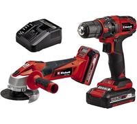 Einhell Kit d'outils TC-TK 18 Li – Perceuse et meuleuse sans fil, Rouge Twinpack
