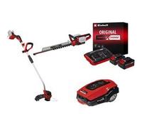Einhell Kit premium jardin sans fil Einhell - Taille-haies 36V, coupe-bordure 36V, robot tondeuse + batteries 4.0Ah G