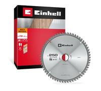 Einhell Lame de scie circulaire, multimatériaux, Ø 250 x 30 mm, 60 dents | Denture HLTCG | Angle neutre | Dents carbure | Coupe moyenne | Fentes thermiques | Pour scies sur table