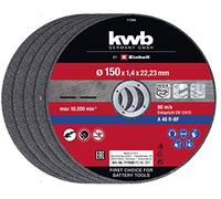 Einhell Lot de 5 disques à tronçonner fins 150 x 1,4 mm (accessoires pour meuleuse d'angle, 5 pièces, Ø 150 x 1,4 x 22,23 mm, max. 10200 tr/min, extra fins pour peu de perte de matériau)