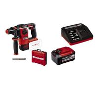 Einhell Marteau Perforateur Herocco Power X-Change (2.2 J, moteur sans charbons, mécanisme de frappe pneumatique, universel SDS-Plus, avec coffret de transport E-Box) avec Chargeur et Batterie 5,2Ah