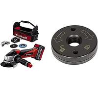 Einhell Meuleuse d’angle sans fil TE-AG 18/115 Li Kit Power X-Change (18 V, 115 mm diamètre du disque, 28 mm profondeur de coupe, avec disque de coupe, 4,0 Ah batterie et chargeur) + Écrou