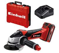Einhell Meuleuse d’angle sans fil TE-AG 18/115 Li Kit Power X-Change (18V, 115 mm diamètre du disque, 28 mm profondeur de coupe, démarrage doux, sans disque de coupe, avec 3,0 Ah batterie et chargeur)