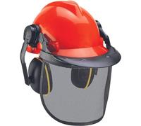Einhell Casque de protection forestier rabattable et réglable, oreillettes anti-bruit orientables