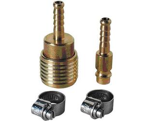 Einhell Original Set de 4 raccords de tuyau Ø 6 mm | accessoire compresseur | raccord rapide une main | embout 6 mm | 2 colliers de serrage