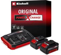 Einhell Starter Kit 2 x 4,0 Ah + Double Chargeur PXC (Lithium-Ion, 18V, 1 chargeur + 2 batteries 4,0 Ah)