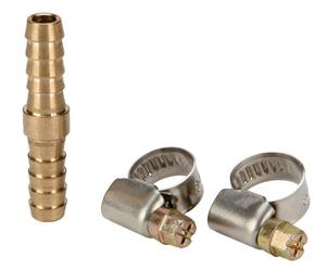 Einhell Original Tube de raccordement pour tuyau Ø 9 mm | accessoire compresseur | laiton robuste | pour tuyaux pneumatiques | 2 colliers