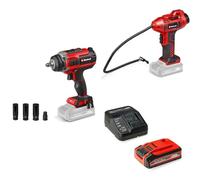 Einhell Pack 2 machines sans fil - Spécial Automobile - Power X-Change (Boulonneuse IMPAXXO 18/450, Gonfleur CE-CC 18) + Chargeur et Batterie 4,0Ah PLUS