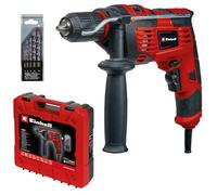 Einhell Perceuse à percussion TE-ID 720/1 E Kit (720 W, perçage/perçage à percussion, mandrin auto-serrant 13 mm, variateur électronique, avec jeu de 5 forets à béton + coffret E-Box Basic)