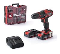 Einhell Perceuse Visseuse à percussion sans fil TE-CD 18/40 Li-i + 64 Accessoires PXC (18V) Livré avec 2 Batteries 2Ah, Chargeur