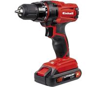 Einhell Perceuse Visseuse sans fil TC-CD 18-2 Li (1x1,5Ah) (18 V, Couple : 38 Nm, Mandrin 10 mm monobloc auto-serrant, Livrée avec batterie et chargeur)