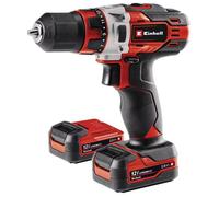 Einhell Perceuse Visseuse sans fil TE-CD 12/1 Li (12 V, 2 Vitesses, Système LED) Livré avec chargeur et 2 batteries