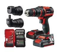 Einhell Perceuse Visseuse sans fil TE-CD 18/45 3X-Li +22 PXC (18V, 45 Nm) Livré avec 2 Batteries 2,0Ah + Chargeur