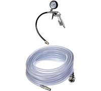 Einhell Pistolet de gonflage avec manomètre à pneu pour compresseur à air (pression maximale 0-8 bar, soupape de décharge, gâchette, embout pour valve et tuyau flexible 37 cm) + Tuyau PVC 10m