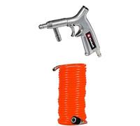 Einhell Pistolet de sablage à air comprimé pour compresseur (7 bar max, abrasif Ø 0,5 mm, gâchette progressive, 4 buses, tuyau et tube d’aspiration inclus) + Tuyau spirale 8m